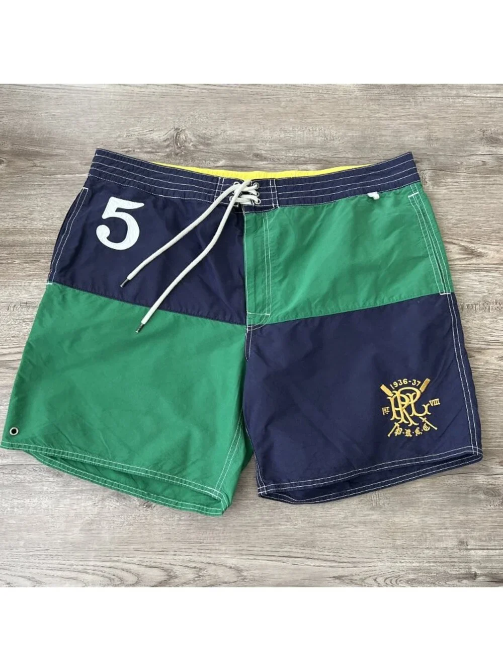 Polo Ralph Lauren Crest Colorblock Board Short Mens 40 Mesh Lined 6